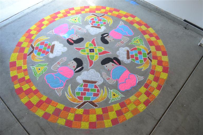 Annapoorani suresh and Saideepa Muthukumar- Pongal kolam Photos in New York,ny