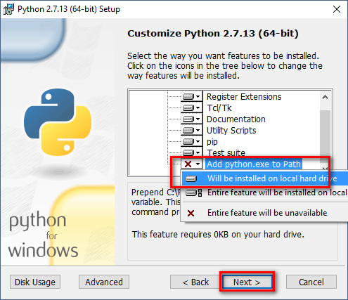 How to install python step 4